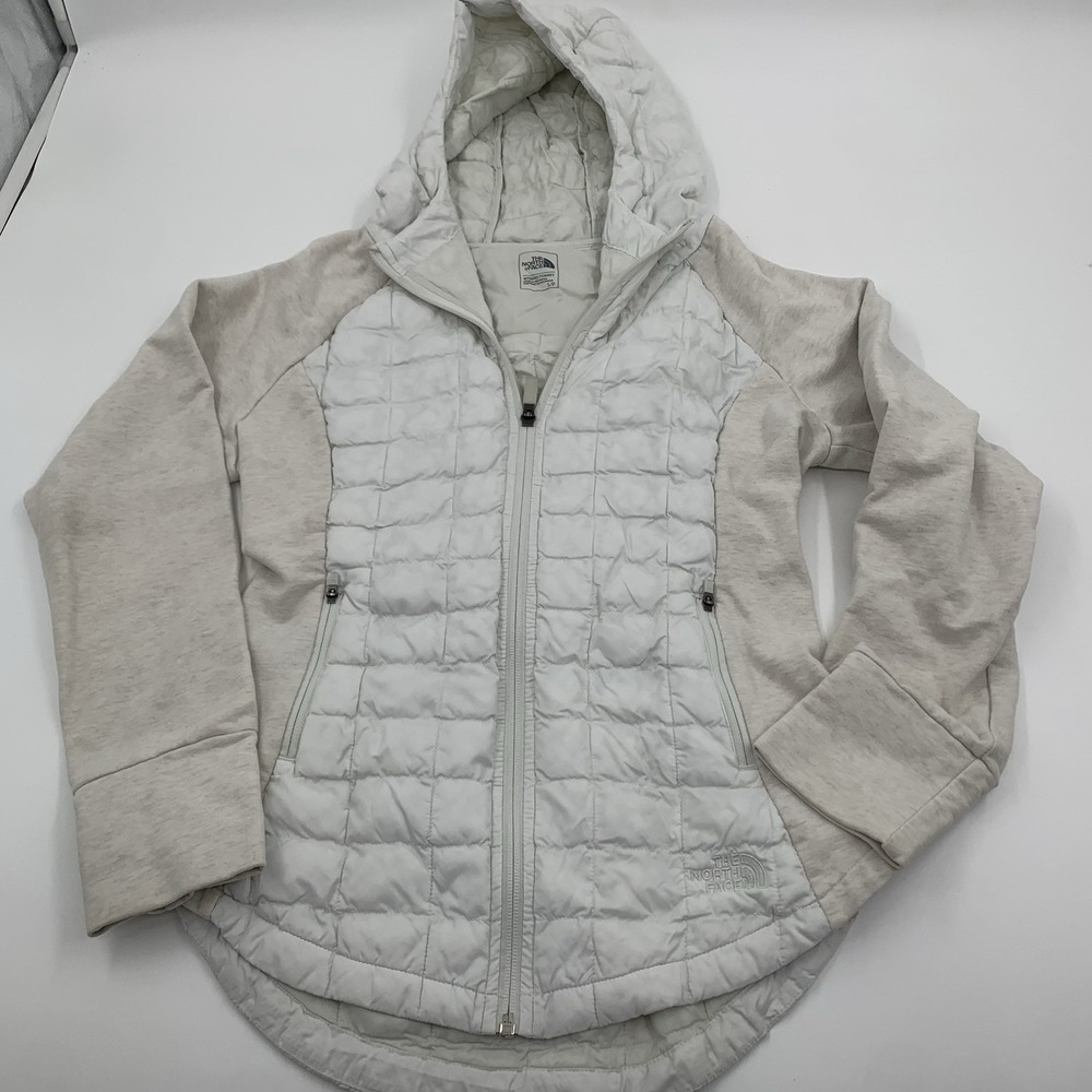 The‎ North Face Endeavor Thermoball Hybrid Hoodie Jacket Womens Small Ivory EUC